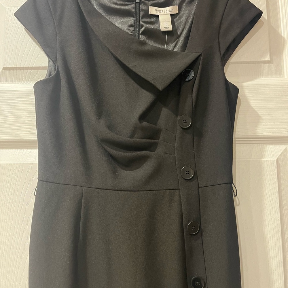 White House Black Market Asymmetrical Black Dress
